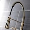 Gourmetier GS1273AL Two-Handle Deck-Mount Pull-Down Sprayer Kitchen Faucet, Antique Brass GS1273AL - alternate 3